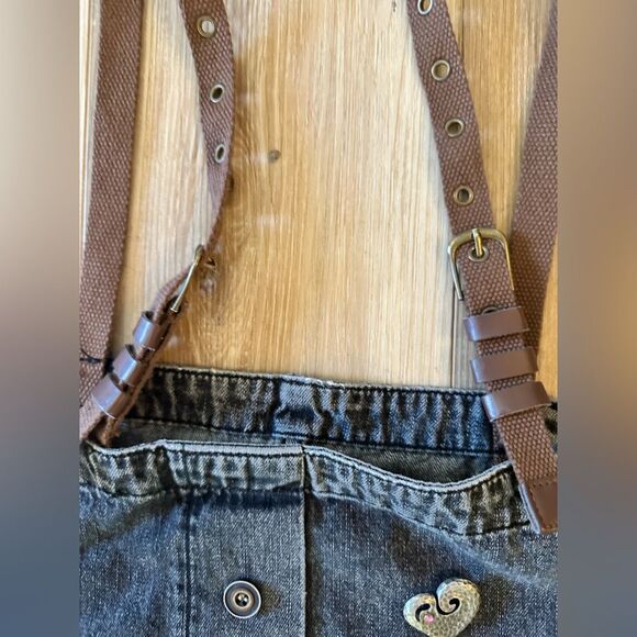 Vintage Overalls with Pewter Heart Brooch M/L - Picture 7 of 9